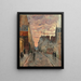 a lively street at dusk - Charles François Pécrus — framed artwork on a wall