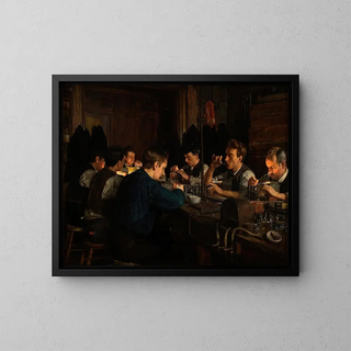 Les Souffleurs de verre - Charles Frederick Ulrich — framed artwork on a wall