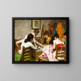 La nouvelle robe - Charles Frederick Ulrich — framed artwork on a wall