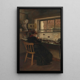 The Wood Engraver - Charles Frederick Ulrich — framed artwork on a wall