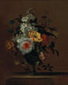 Flowers in a glass vase on a pedestal - Charles Gilles Dutillieu — artwork view