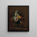 Flowers in a glass vase on a pedestal - Charles Gilles Dutillieu — framed artwork on a wall