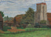 Église et grange de Waltham St Lawrence - Charles Ginner — artwork view