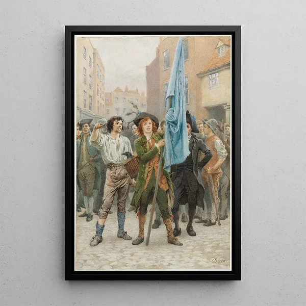 Reproduction of the painting Barnaby Rudge helping to lead the riots of Gordon - Charles Green