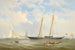 The schooner Viking of the Royal Yacht Squadron at anchor off Cowes - Charles Gregory — artwork view