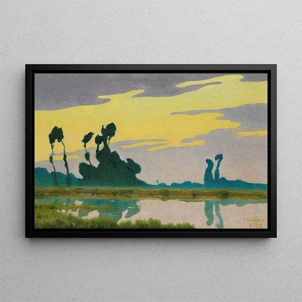 Landscape at Sunset - Charles Guilloux — framed artwork on a wall