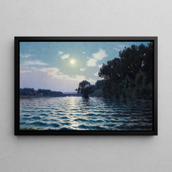 Sunrise over the Seine - Charles Guilloux — framed artwork on a wall