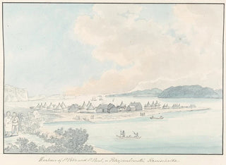 View of the city and port of Saint-Pierre and Saint-Paul in Kamchatka - Charles Hamilton Smith — artwork view