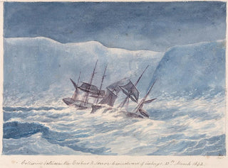 Collision between the Erebus and the Terror in the iceberg wind, March 13, 1842 - Charles Hamilton Smith — artwork view
