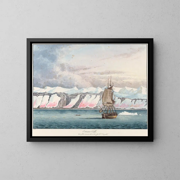 Cliffs cramoisies - Charles Hamilton Smith — framed artwork on a wall
