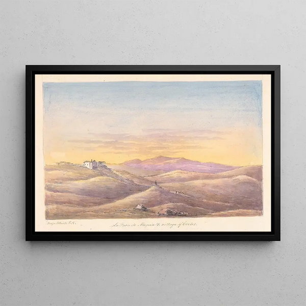 La Fuente de Munia Village de Cortes - Charles Hamilton Smith — framed artwork on a wall