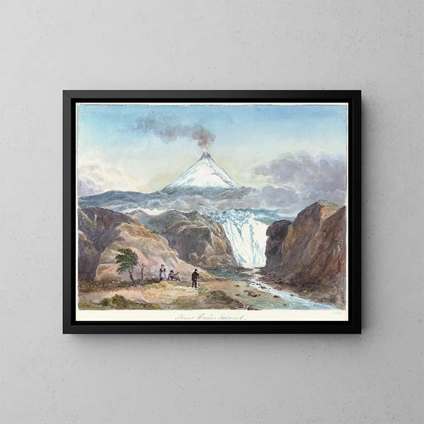 Mont Hecla, Iceland - Charles Hamilton Smith — framed artwork on a wall