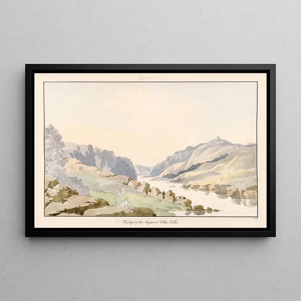 Passage du Tage à Villa Velha - Charles Hamilton Smith — framed artwork on a wall