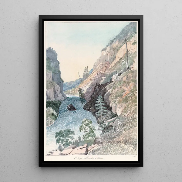 Portage dans la rivière Hoarfrost - Charles Hamilton Smith — framed artwork on a wall
