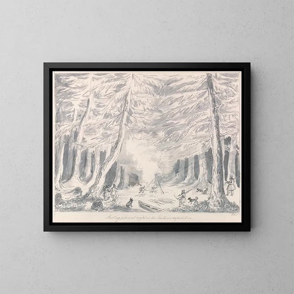 Nighttime resting place during the expedition to the North - Charles Hamilton Smith — framed artwork on a wall