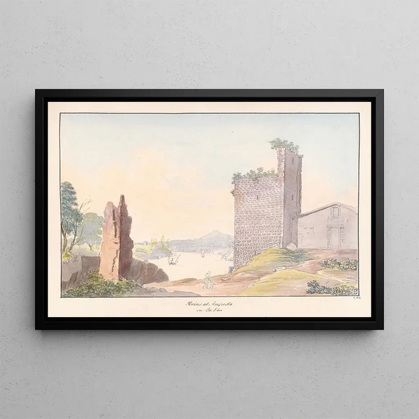 Ruins in Amposta on the Ebro - Charles Hamilton Smith — framed artwork on a wall