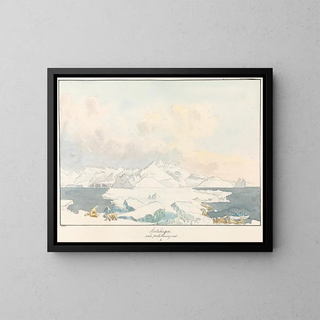 the Main Summits of the Spitzberg Oriented West - Charles Hamilton Smith — framed artwork on a wall