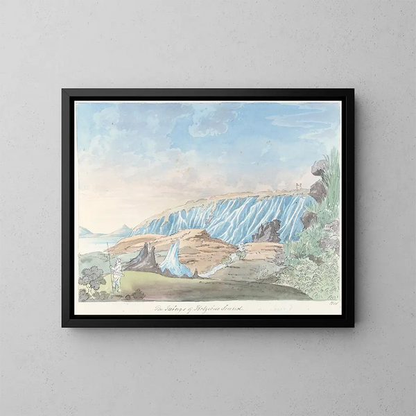 Les icebergs du son de Kotzebue - Charles Hamilton Smith — framed artwork on a wall