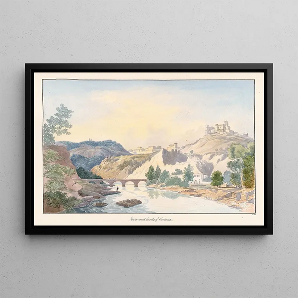 Ville et château de Cardona - Charles Hamilton Smith — framed artwork on a wall