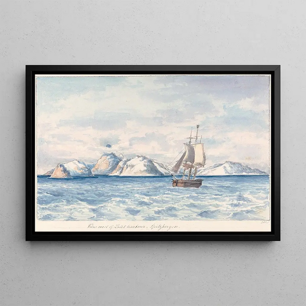 West View of Lout Harbor, Spitzberg - Charles Hamilton Smith — framed artwork on a wall