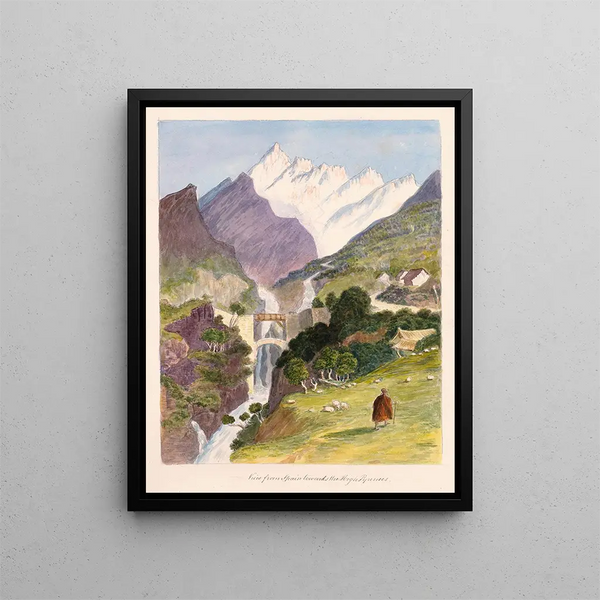 Views of Spain towards the High Pyrenees - Charles Hamilton Smith — framed artwork on a wall