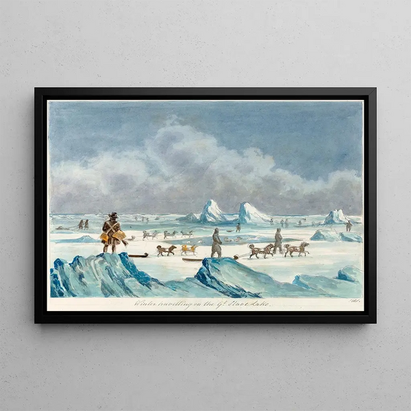 Voyage d'Hiver sur le Grand Lac des Esclaves - Charles Hamilton Smith — framed artwork on a wall