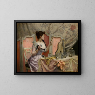 Young woman at her toilette - Charles Henry Tenr — framed artwork on a wall