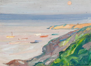 Sunlit Painting of the Narrow Cove in Ogunquit - Charles Herbert Woodbury — artwork view