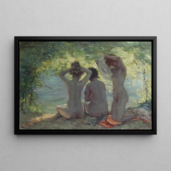 Bathers - Charles Hermans — framed artwork on a wall
