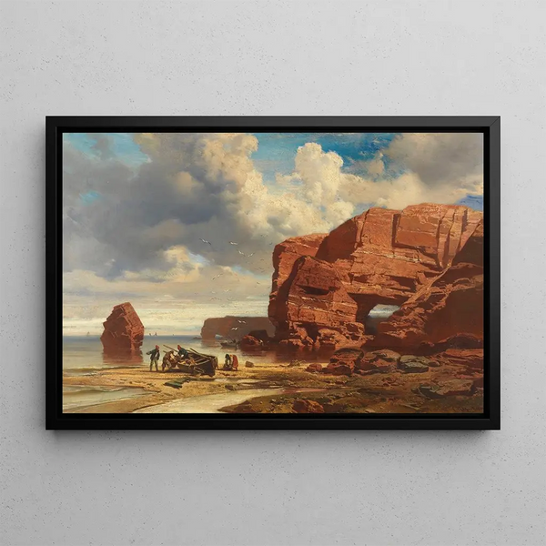 Beach near Dieppe - Charles Hoguet — framed artwork on a wall