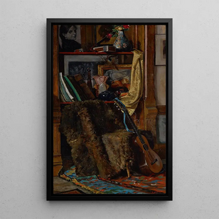 Reproduction of the painting The Bachelor’s Boudoir, corner of the workshop - Charles J Fiscus