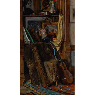 Reproduction of the painting The Bachelor’s Boudoir, corner of the workshop - Charles J Fiscus