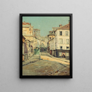 La Rue Norvins à Montmartre - Charles Jean Coussedire — framed artwork on a wall