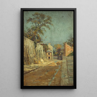 La Rue des Saules, Montmartre - Charles Jean Coussedire — framed artwork on a wall