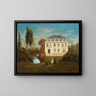 In the Garden - Charles Jean Mercier — framed artwork on a wall