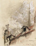 Effects of rooftops on Chanoinesse street - Charles Jouas — artwork view