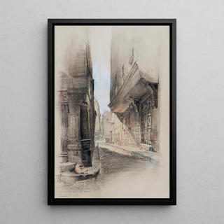 La Rue Grenier-sur-l'Eau - Charles Jouas — framed artwork on a wall