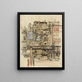 Place Saint André des Arts during the metro works - Charles Jouas — framed artwork on a wall