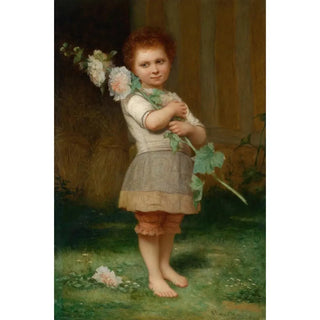 Young girl with a sprig of mauve - Charles Landelle — artwork view