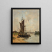 Scene of the port on the Seine in Rouen - Charles Lapostolet — framed artwork on a wall