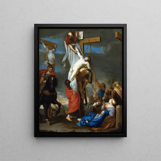 The Descent from the Cross - Charles Le Brun — framed artwork on a wall