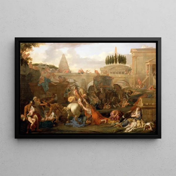 The Massacre of the Innocents - Charles Le Brun — framed artwork on a wall