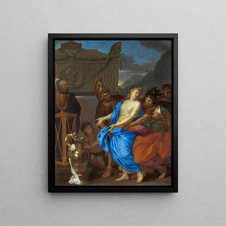 The sacrifice of Polyxena - Charles Le Brun — framed artwork on a wall