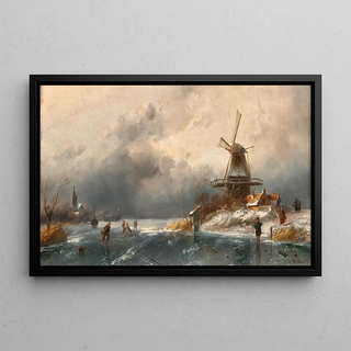 Charles Leickert - A Winter Landscape with Ice Skaters.webp