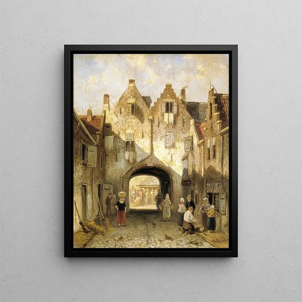 The old door - Charles Leickert — framed artwork on a wall