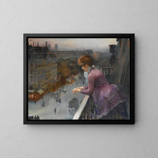 Above Boulevard de Sébastopol, Paris - Charles Leroy Saint Aubert — framed artwork on a wall