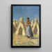 Farmhouse Painting with Wheat Sheaves - Charles Lesaar — framed artwork on a wall
