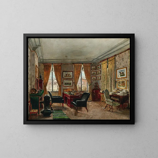 the interior of a house of horse enthusiasts - Charles Ligny — framed artwork on a wall