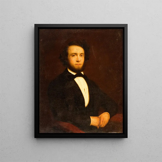 Portrait painting of Dr James R. Chilton - Charles Loring Elliott — framed artwork on a wall