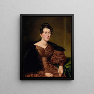 Portrait of a Lady - Charles Loring Elliott — framed artwork on a wall